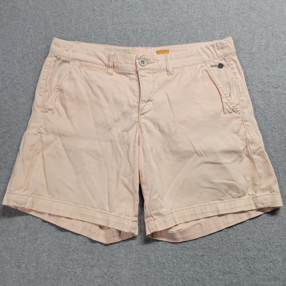 Pilcro and the Letterpress Hyphen Peach Chino Shorts Womens 28 Pink Orange